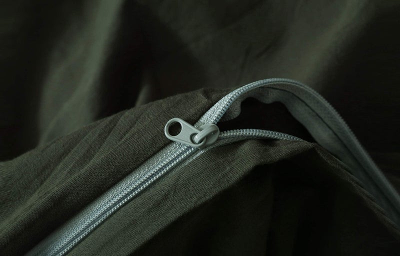 F.Y.Dreams 100% Washed Cotton Duvet Cover for Weighted Blanket 48x72 inches with 8 Ties, Zipper on Long Side/Forrest Green/Just Duvet Cover - Image 3